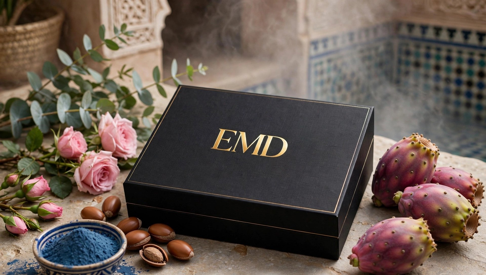 Coffret EMD Spa & Hammam fermé, noir et or